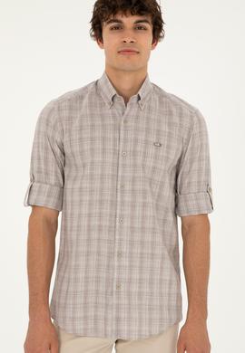 Erkek Haki Uzun Kollu Gömlek - 50282806014