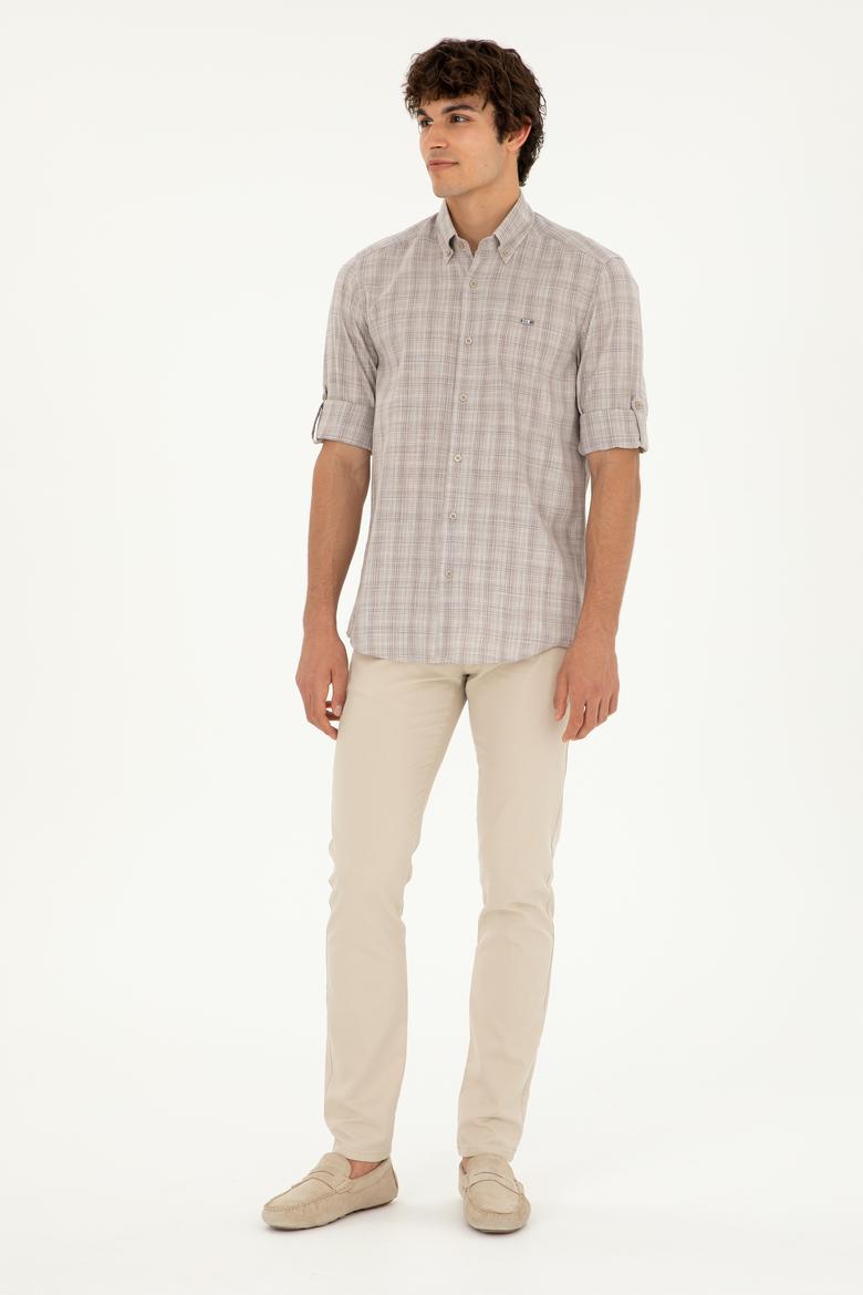 Erkek Haki Uzun Kollu Gömlek - 50282806014