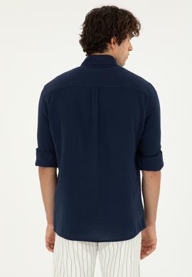 Erkek Lacivert Uzun Kollu Gömlek - 50283690010