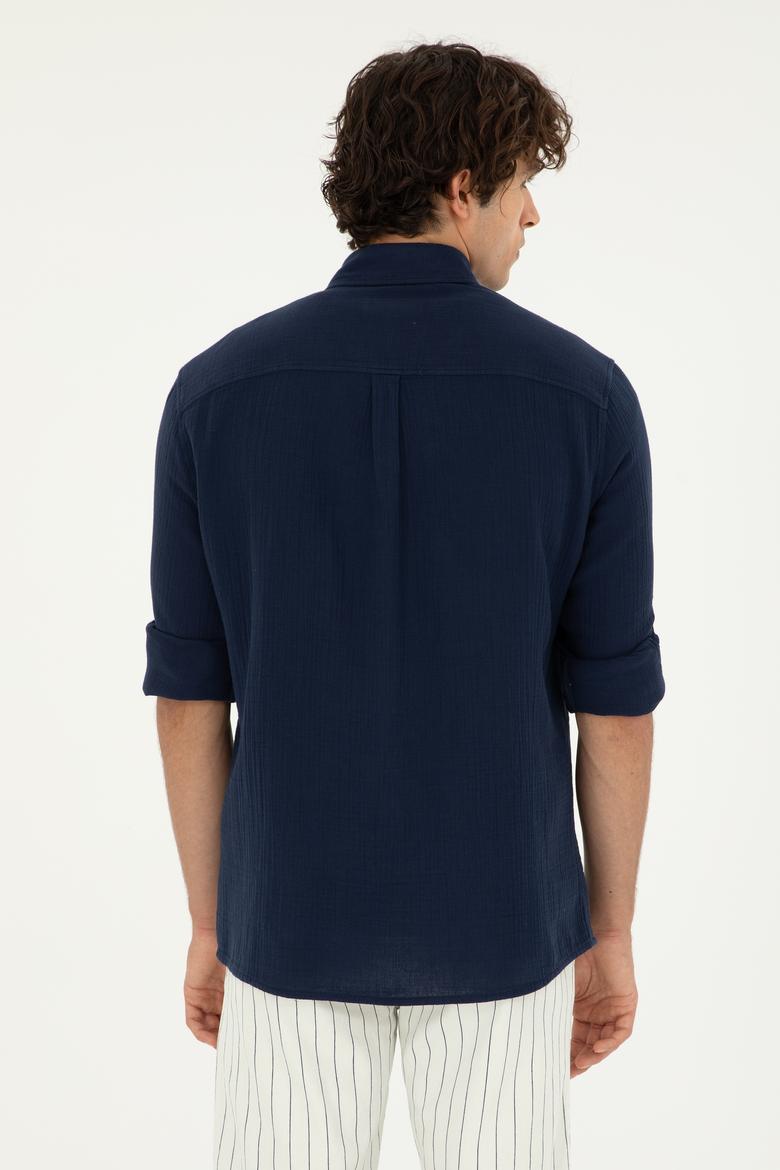 Erkek Lacivert Uzun Kollu Gömlek - 50283690010