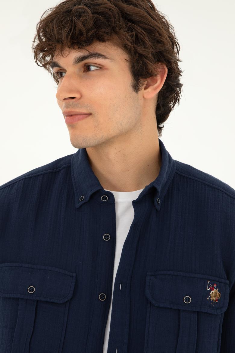 Erkek Lacivert Uzun Kollu Gömlek - 50283690010