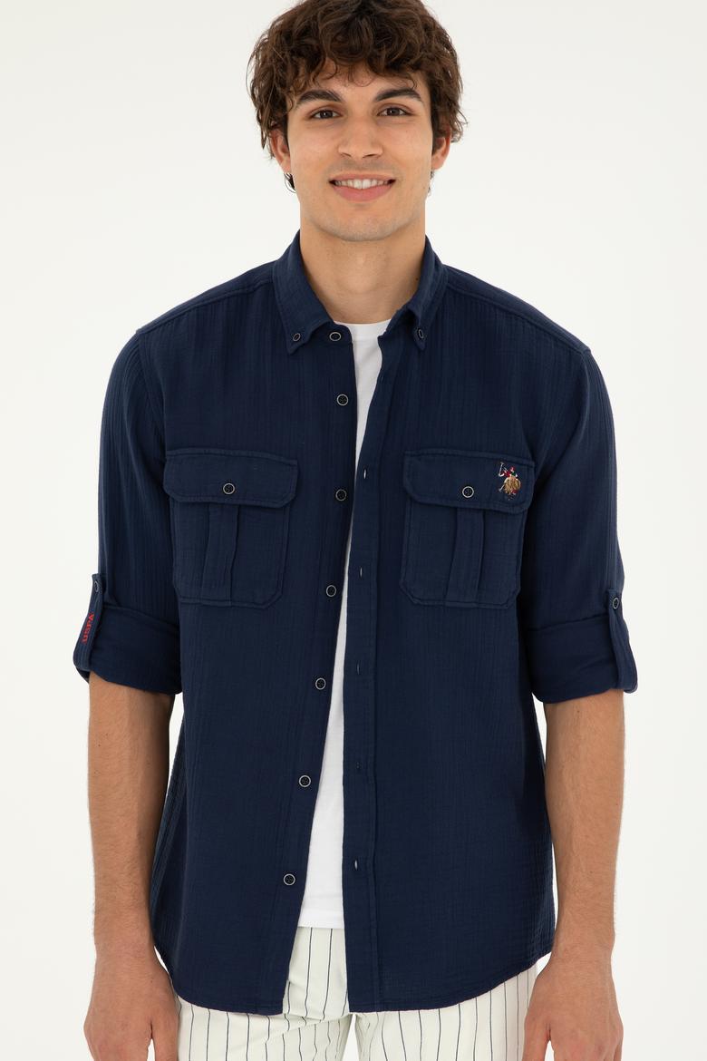 Erkek Lacivert Uzun Kollu Gömlek - 50283690010