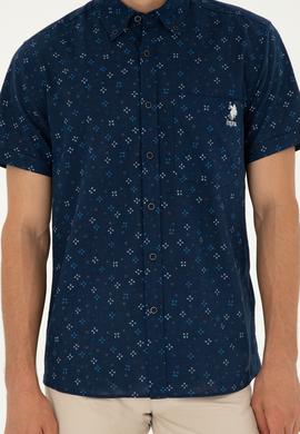 Erkek Lacivert Kısa Kollu Gömlek - 50283805016