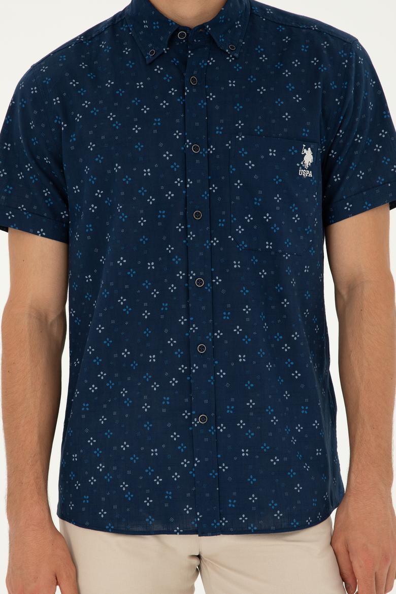 Erkek Lacivert Kısa Kollu Gömlek - 50283805016