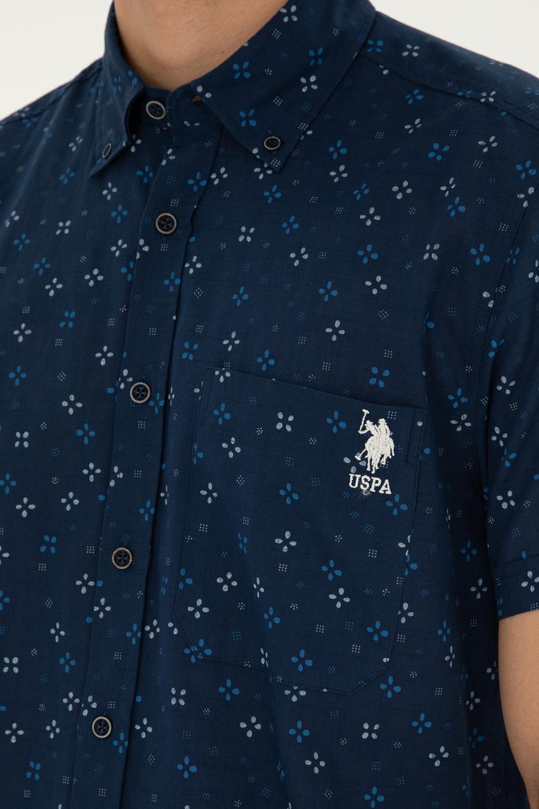 Erkek Lacivert Kısa Kollu Gömlek - 50283805016