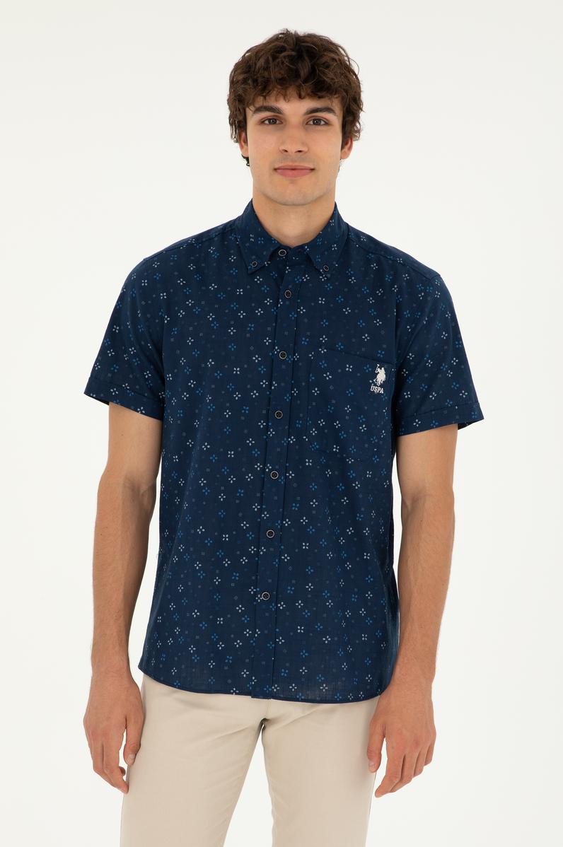 Erkek Lacivert Kısa Kollu Gömlek