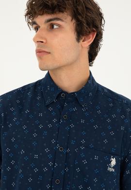 Erkek Lacivert Kısa Kollu Gömlek - 50283805016