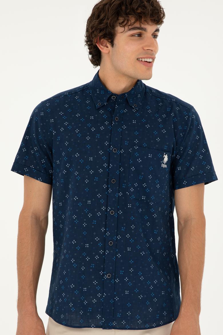 Erkek Lacivert Kısa Kollu Gömlek - 50283805016