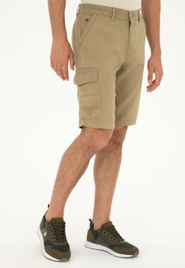 Erkek Koyu Haki Dokuma Şort - 50283941062