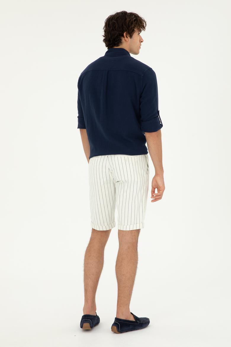 Erkek Beyaz Jean Şort - 50288972007