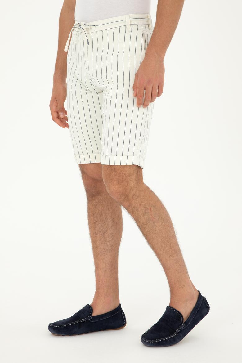 Erkek Beyaz Jean Şort - 50288972007