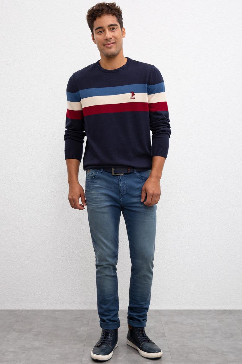 Erkek Lacivert Bisiklet Yaka Triko Kazak - 50212017004