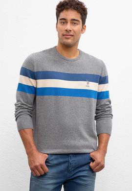 Erkek Gri Melanj Bisiklet Yaka Triko Kazak - 50212017016