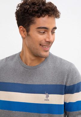 Erkek Gri Melanj Bisiklet Yaka Triko Kazak - 50212017016