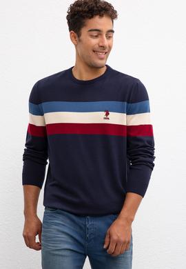 Erkek Lacivert Bisiklet Yaka Triko Kazak - 50212017004