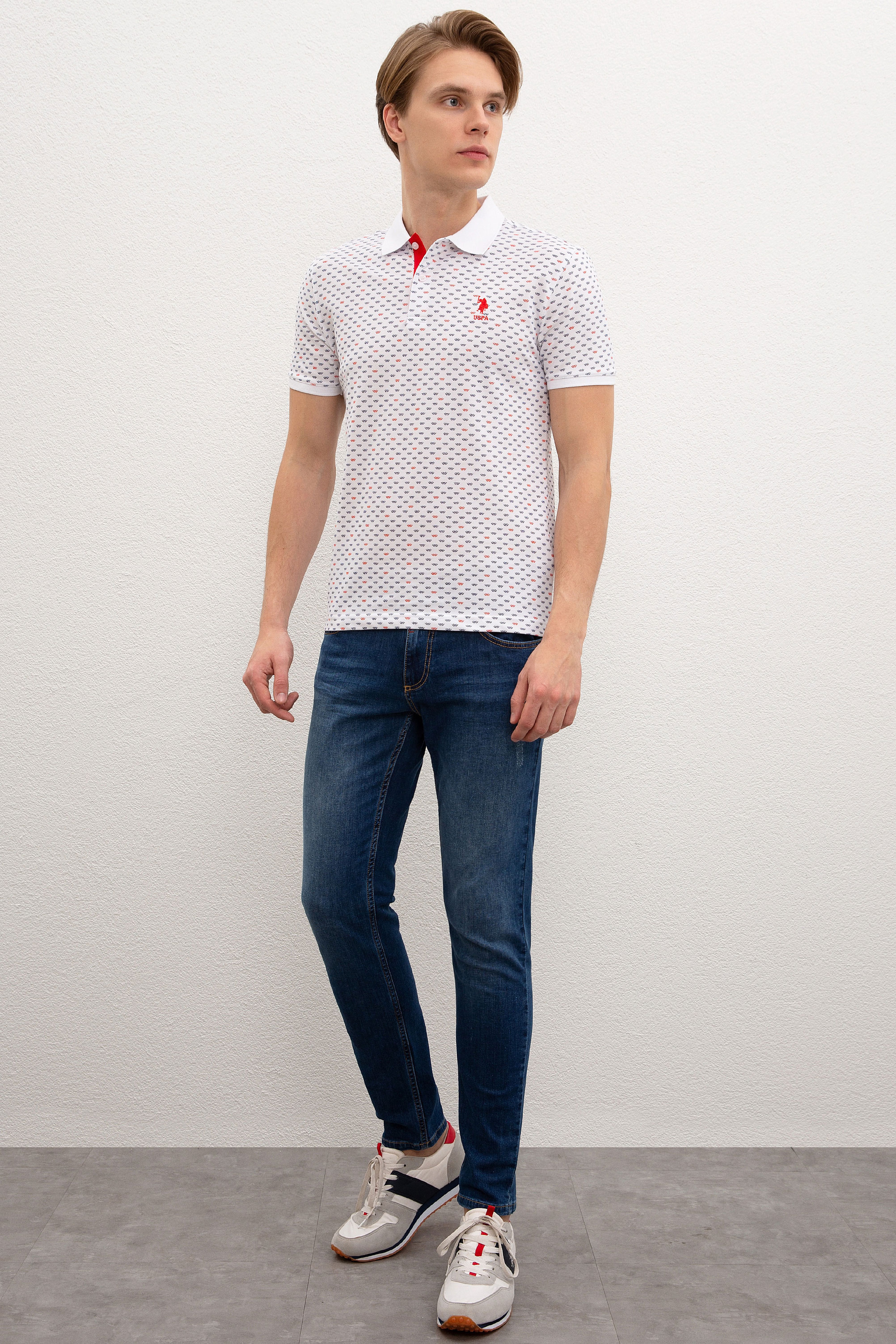 Erkek Beyaz Polo Yaka T-Shirt