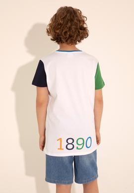 Erkek Çocuk Beyaz Bisiklet Yaka Tişört - 50284824025