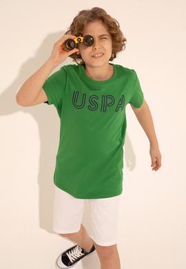 Erkek Çocuk Yeşil Basic Bisiklet Yaka Tişört - 50284813033