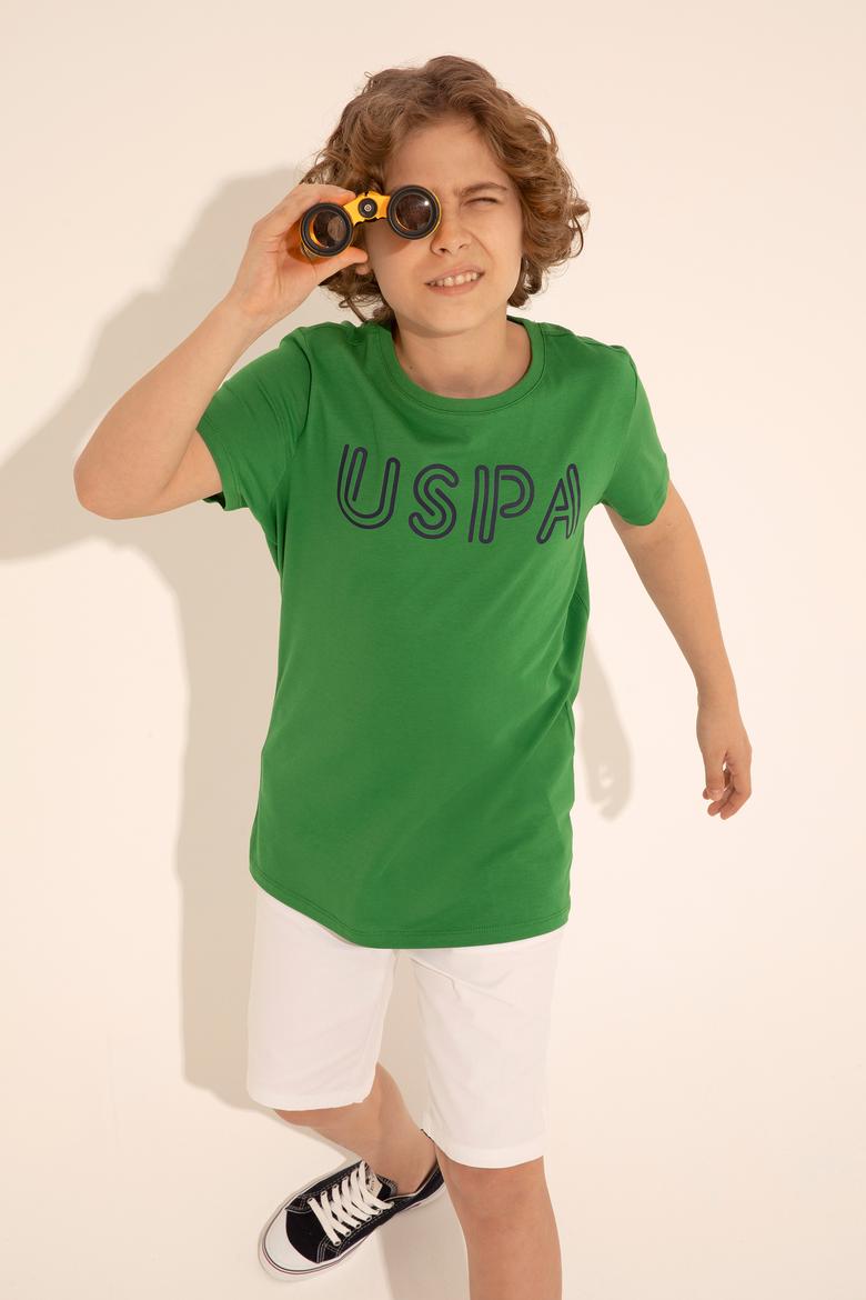 Erkek Çocuk Yeşil Basic Bisiklet Yaka Tişört - 50284813033