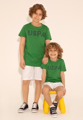 Erkek Çocuk Yeşil Basic Bisiklet Yaka Tişört - 50284813033