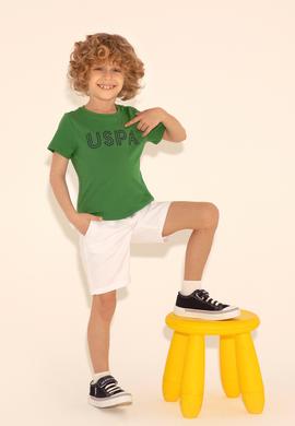 Erkek Çocuk Yeşil Basic Bisiklet Yaka Tişört - 50284813033