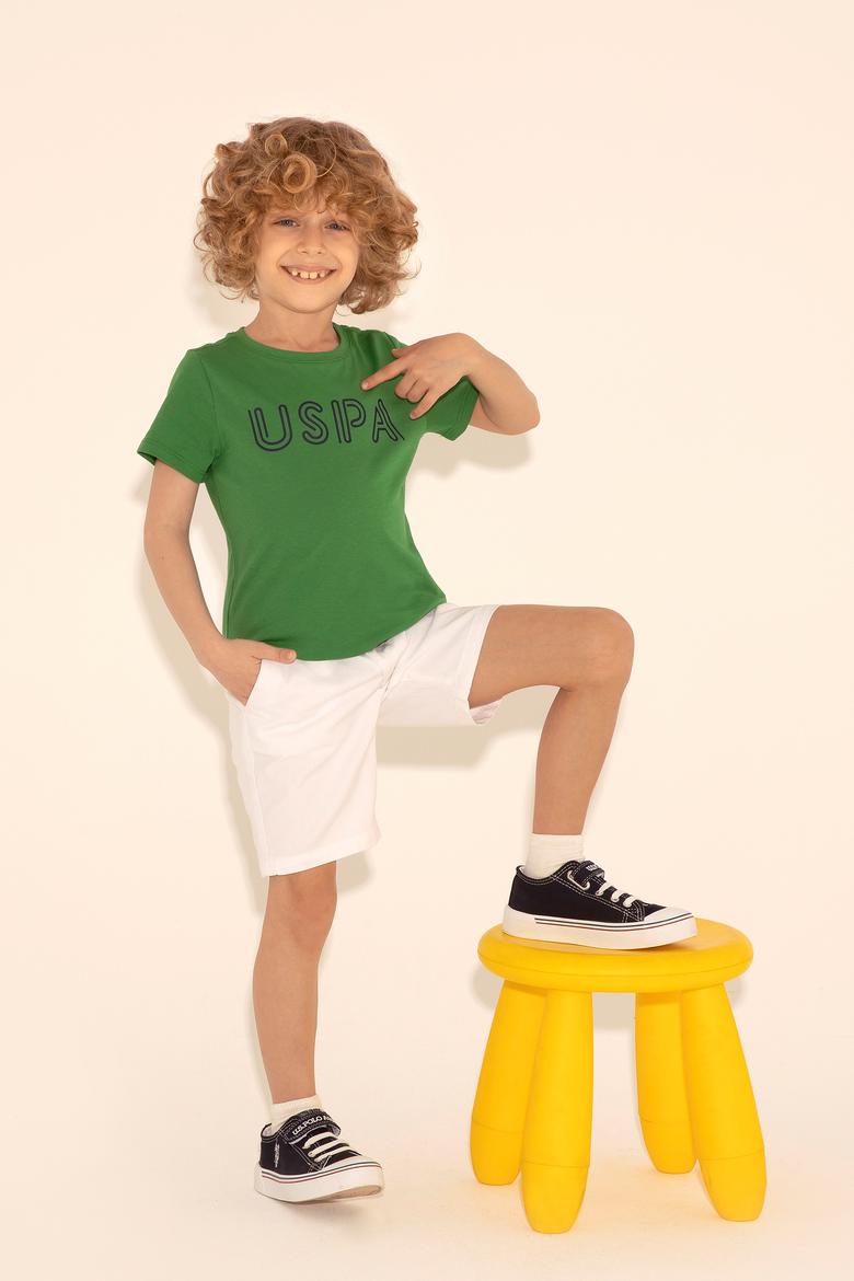 Erkek Çocuk Yeşil Basic Bisiklet Yaka Tişört - 50284813033