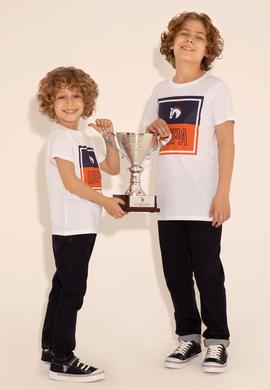 Erkek Çocuk Beyaz Bisiklet Yaka Tişört - 50284902036