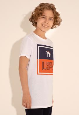 Erkek Çocuk Beyaz Bisiklet Yaka Tişört - 50284902036