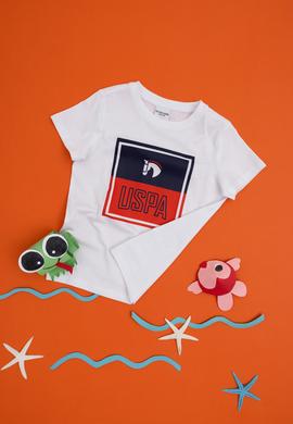 Erkek Çocuk Beyaz Bisiklet Yaka Tişört - 50284902036