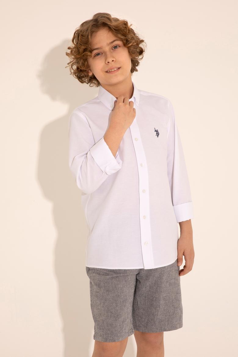 Erkek Çocuk Beyaz Uzun Kollu Basic Gömlek - 50288715011