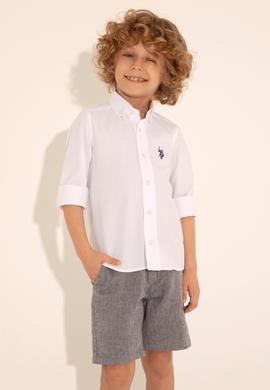 Erkek Çocuk Beyaz Uzun Kollu Basic Gömlek - 50288715011