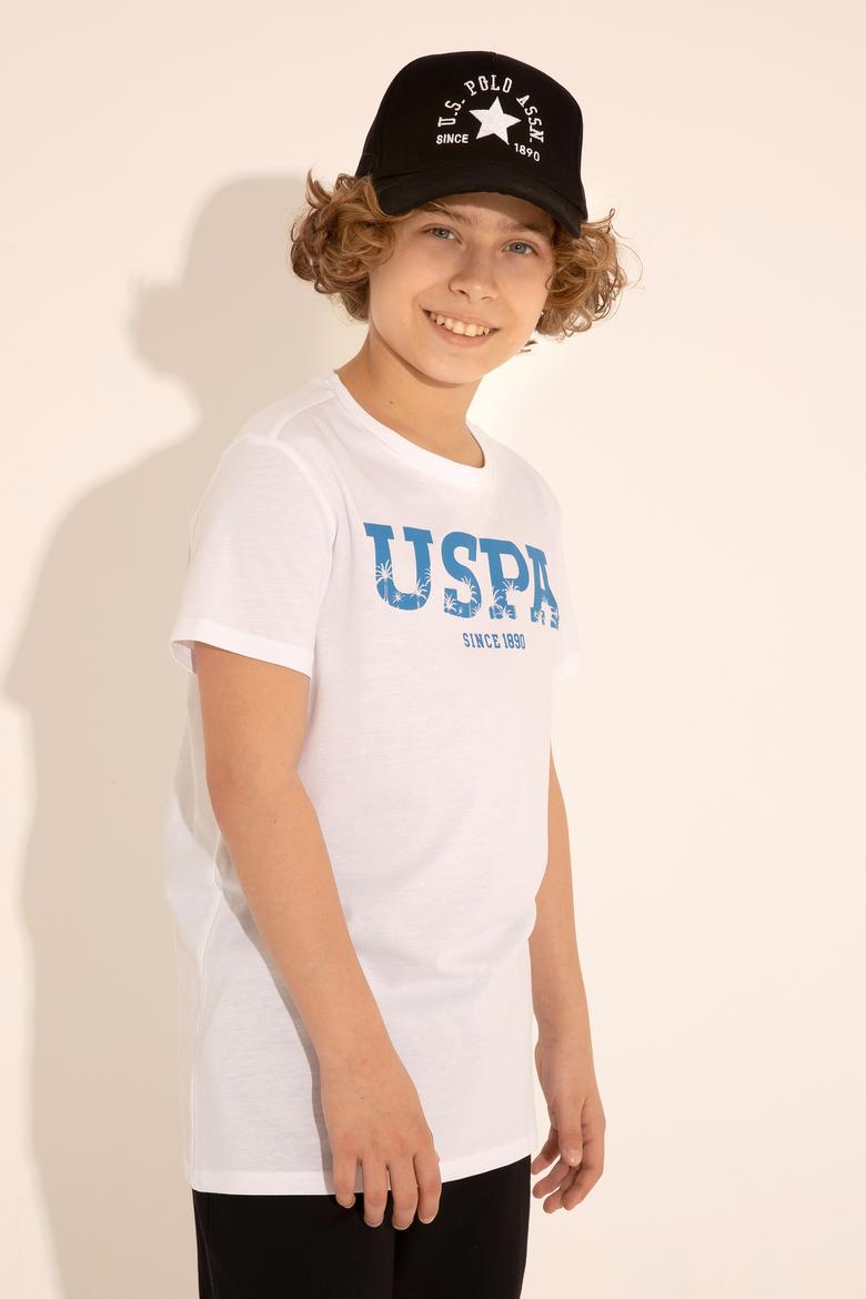 Erkek Çocuk Beyaz Bisiklet Yaka Tişört - 50284816047