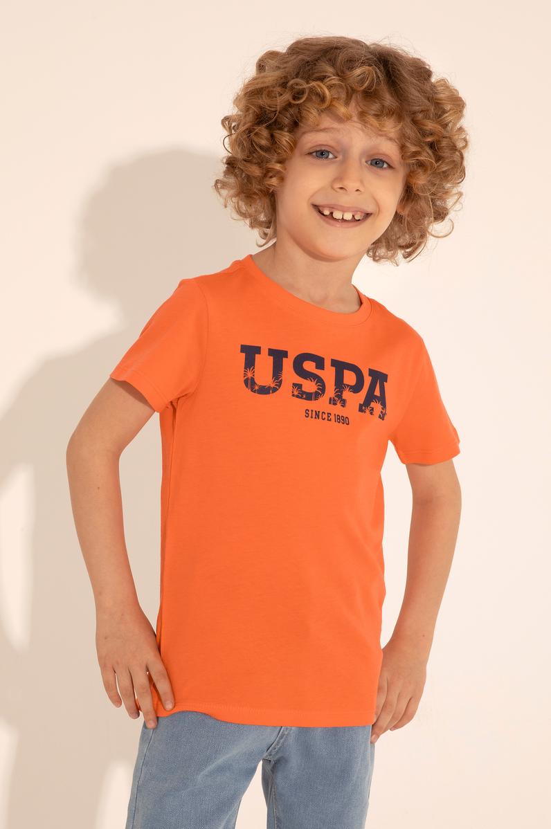 Erkek Çocuk Nar Çiçeği Bisiklet Yaka Tişört