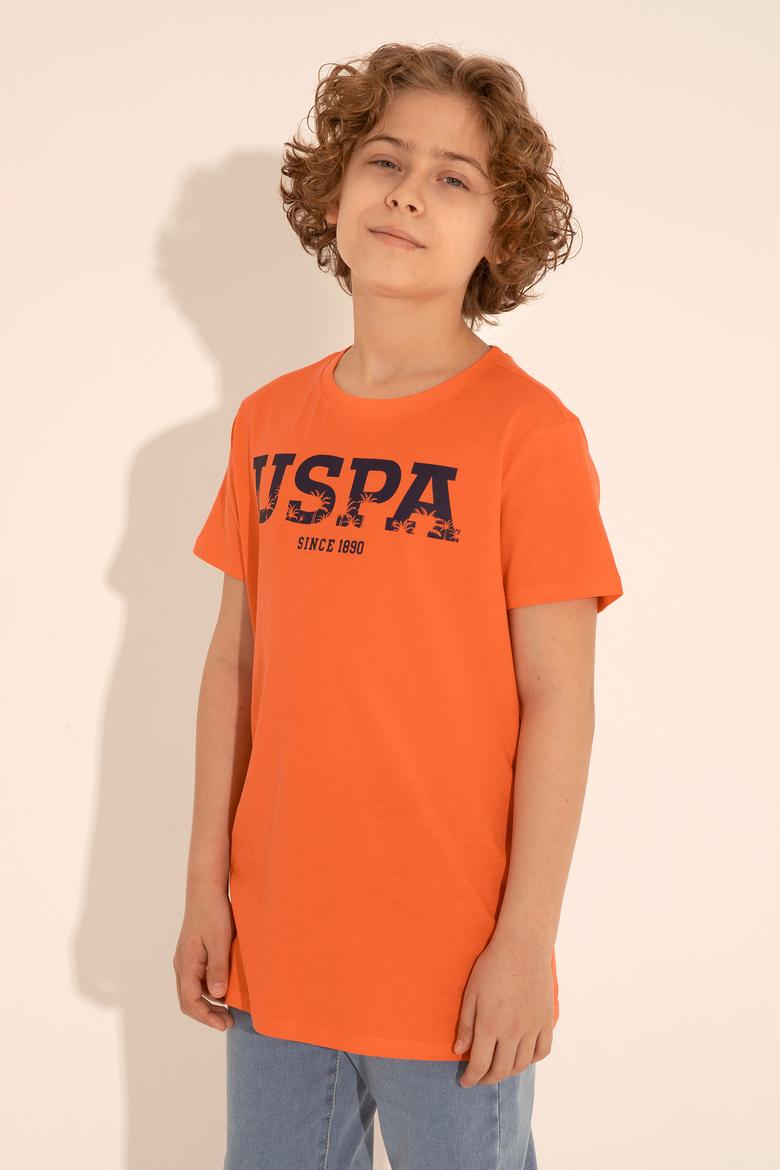 Erkek Çocuk Nar Çiçeği Bisiklet Yaka Tişört - 50284816085