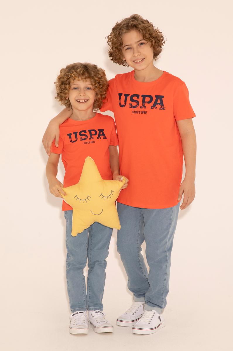 Erkek Çocuk Nar Çiçeği Bisiklet Yaka Tişört