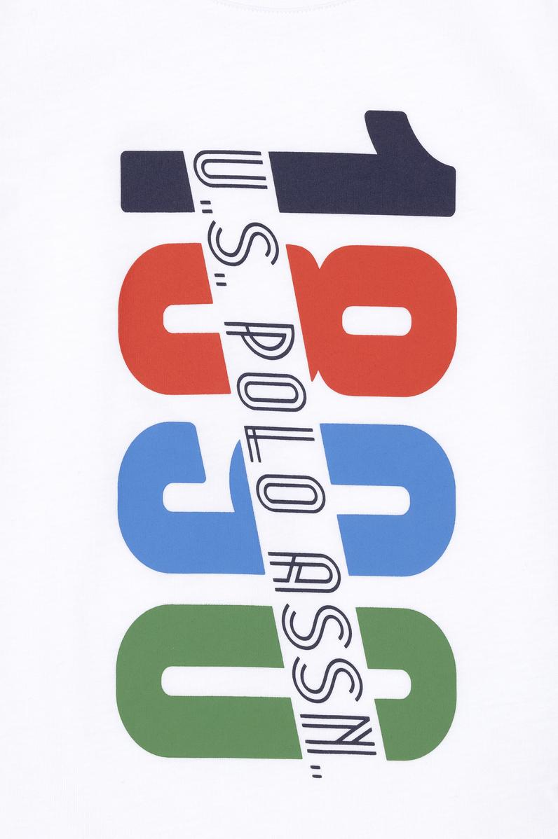 Erkek Çocuk Beyaz Bisiklet Yaka Tişört