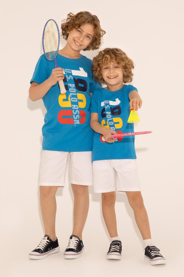 Erkek Çocuk Saks Bisiklet Yaka Tişört