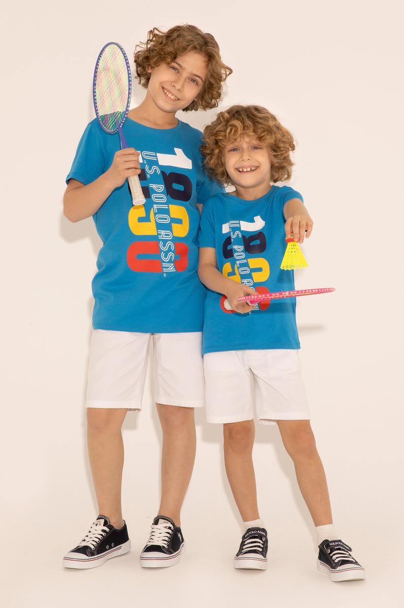 Erkek Çocuk Saks Bisiklet Yaka Tişört