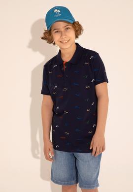 Erkek Çocuk Lacivert Polo Yaka Tişört - 50284909001