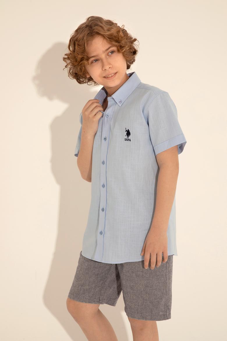 Erkek Çocuk Basic Açık Mavi Kısa Kollu Gömlek - 50289430014