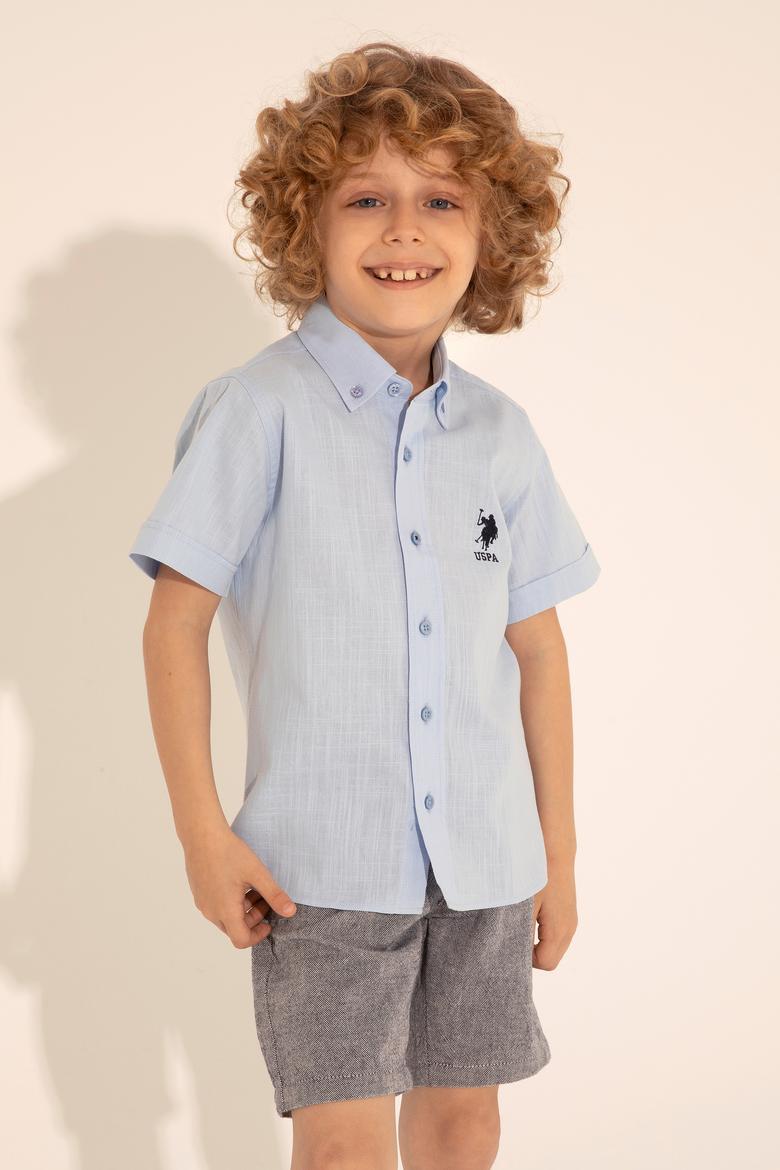 Erkek Çocuk Basic Açık Mavi Kısa Kollu Gömlek - 50289430014