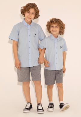 Erkek Çocuk Basic Açık Mavi Kısa Kollu Gömlek - 50289430014