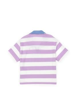 Kız Çocuk Lila Polo Yaka Tişört - 50288434039