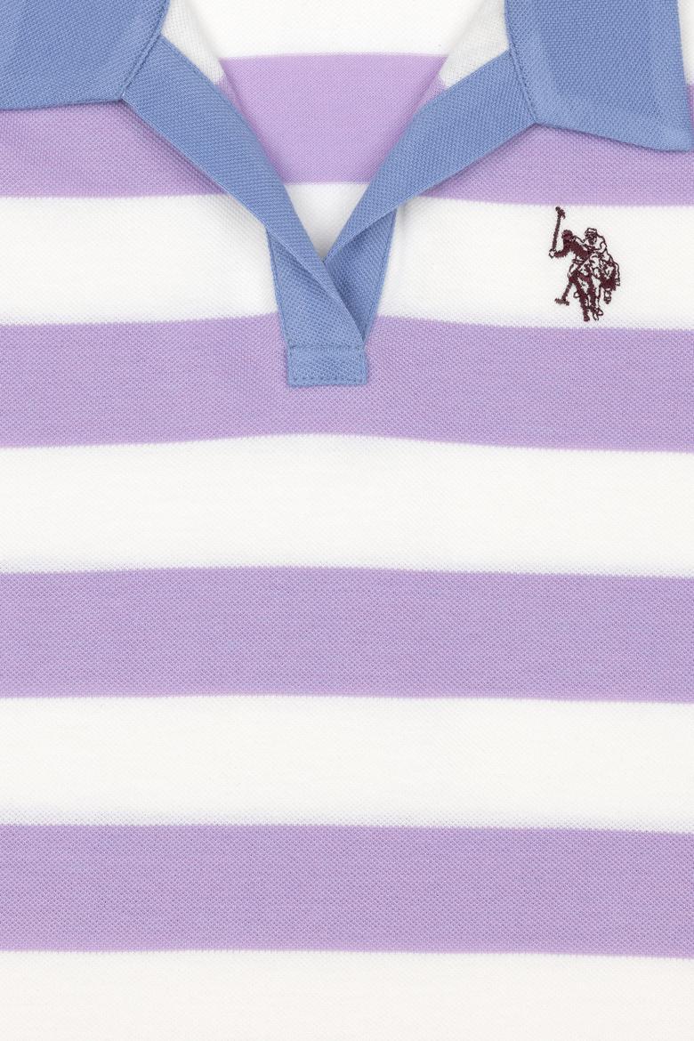 Kız Çocuk Lila Polo Yaka Tişört - 50288434039