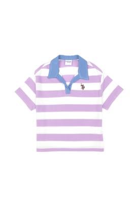 Kız Çocuk Lila Polo Yaka Tişört - 50288434039
