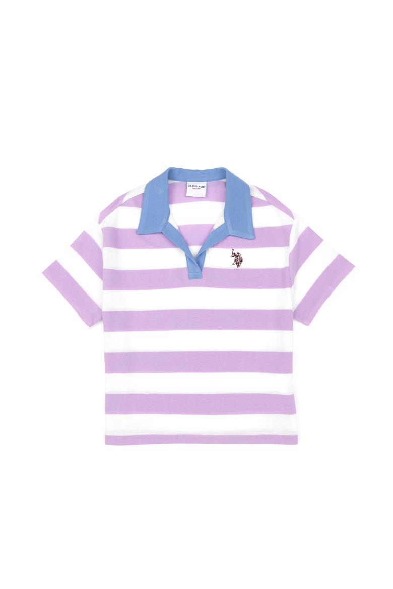 Kız Çocuk Lila Polo Yaka Tişört - 50288434039