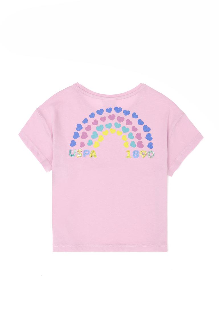 Kız Çocuk Pembe Bisiklet Yaka Tişört