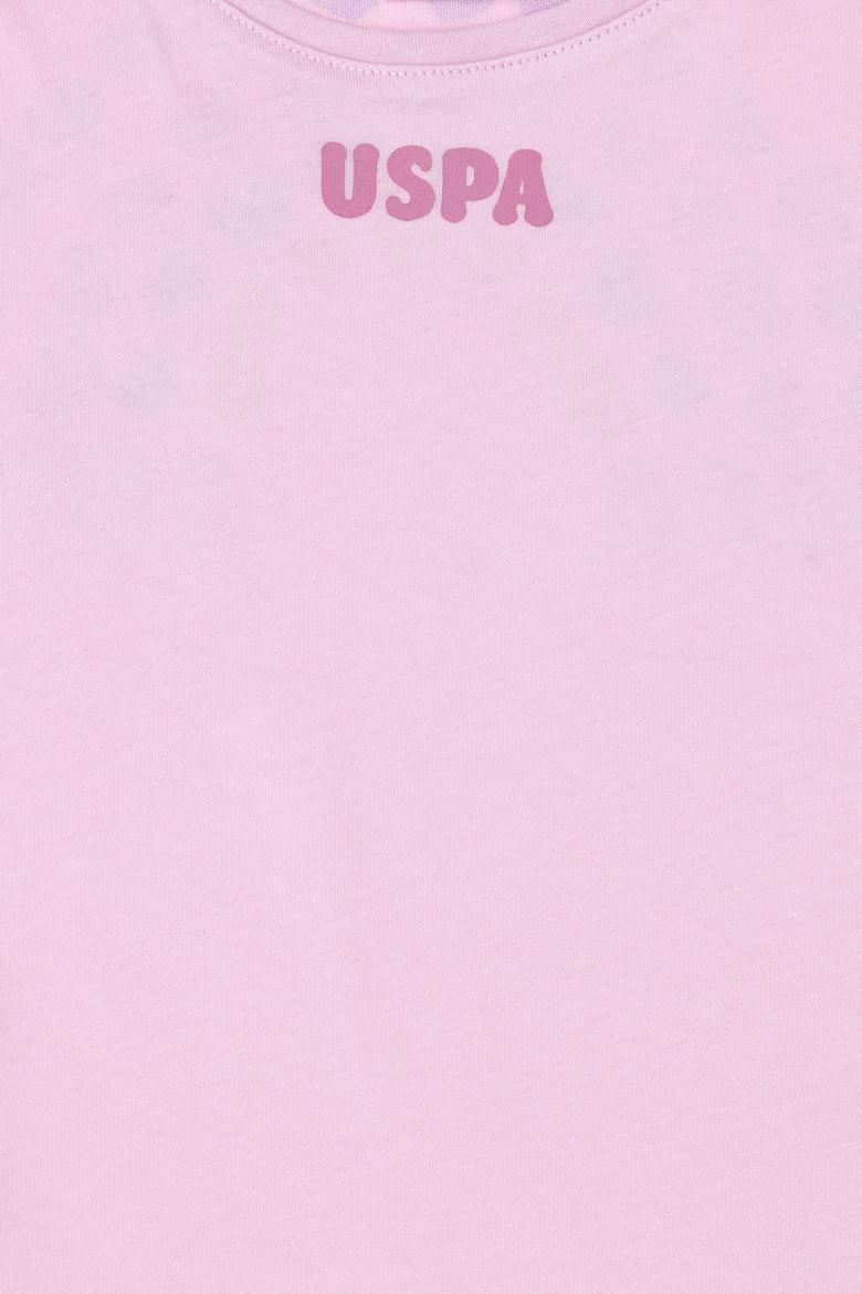 Kız Çocuk Pembe Bisiklet Yaka Tişört - 50288447002