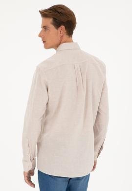 Erkek Ekru Uzun Kollu Gömlek - 50282857020