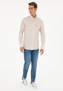 Erkek Ekru Uzun Kollu Gömlek - 50282857020
